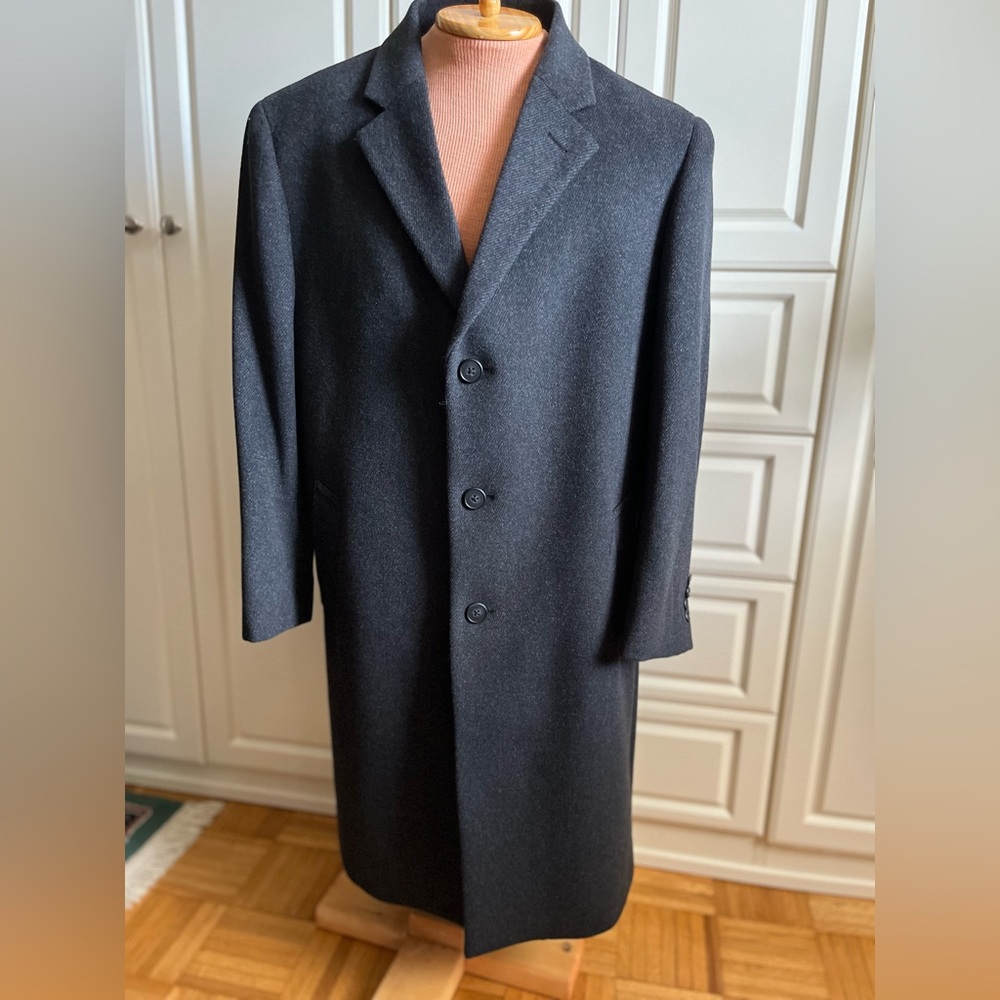 Nautica Men's Charcol Gray Wool Overcoat - 46R